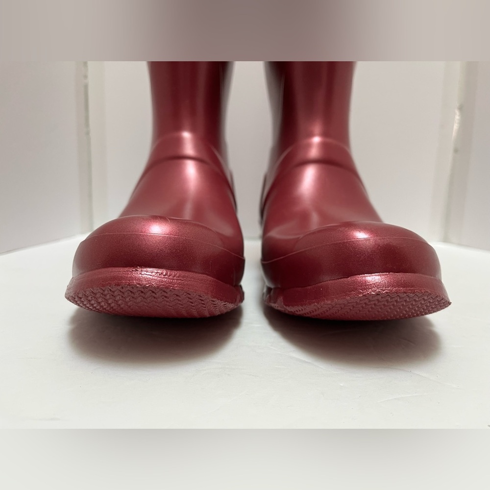 Hunter Womens Nebula Tall Wellington Boots - Hayes Burgundy Size 10 - Picture 8 of 13
